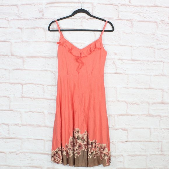 Patagonia Dresses & Skirts - Patagonia Orange Organic Cotton Border Floral Kamala Tank Midi Dress Size M